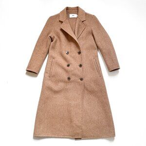 Meilleur Moment Double Breasted Wool Coat Coffee Tan Size XS